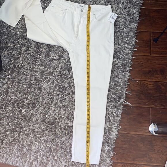 Agolde White Nico High Rise Slim Fit Jeans Contemporary Casual Coastal - Picture 13 of 15